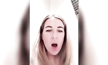 Hot Blonde Teen Babe Gives A Sensual Striptease And Masturbates In Her Bathroom