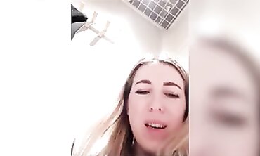 Hot Blonde Teen Babe Gives A Sensual Striptease And Masturbates In Her Bathroom