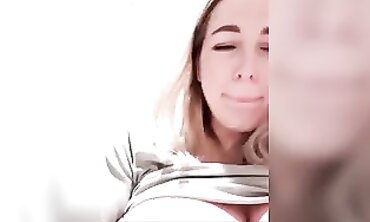 Hot Blonde Teen Babe Gives A Sensual Striptease And Masturbates In Her Bathroom