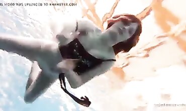 Anna Tatu Swims Nude in the Pool