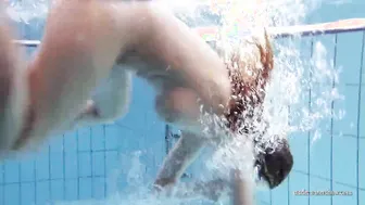 Anna Tatu Swims Nude in the Pool