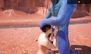 Jenny and Corbac in Wild Blue Lizard Anal Adventure