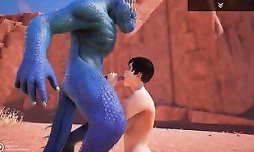 Jenny and Corbac in Wild Blue Lizard Anal Adventure