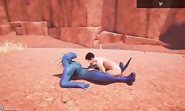 Jenny and Corbac in Wild Blue Lizard Anal Adventure