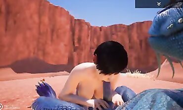 Jenny and Corbac in Wild Blue Lizard Anal Adventure