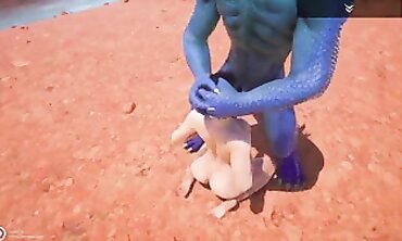 Jenny and Corbac in Wild Blue Lizard Anal Adventure