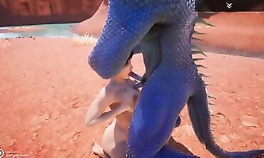 Jenny and Corbac in Wild Blue Lizard Anal Adventure