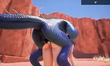 Jenny and Corbac in Wild Blue Lizard Anal Adventure