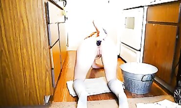 Erin Evelyn Gets Anal Training While Cleaning Kitchen