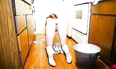 Erin Evelyn Gets Anal Training While Cleaning Kitchen