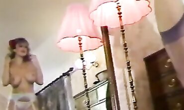 Classic 80s Blonde Striptease with Huge Natural Tits