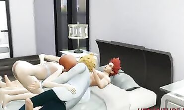 Bisexual Threesome Action in 'Kirishima-Jiro's Classroom', Featuring Popular Japanese Voice Actors