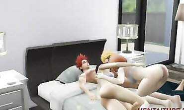 Bisexual Threesome Action in 'Kirishima-Jiro's Classroom', Featuring Popular Japanese Voice Actors