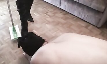 Clean Fetish - Domination of Dirty Puppets by Mistress in Leather Gloves