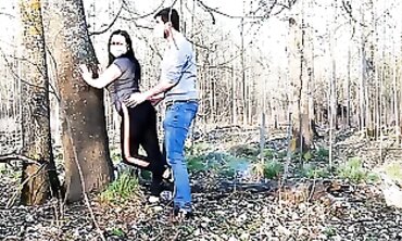 Masked Outdoor Make-Out Turns Into Passionate Sex