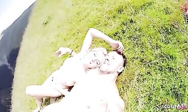 German Amateur Couple Makes Out and Fucks Outside on Vacation