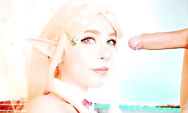 Zelda Cosplay Christmas Anal and Oral Creampie