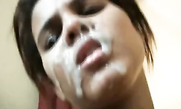 Hot Blonde MILF Gives Intense POV Handjob with Facial cumshot
