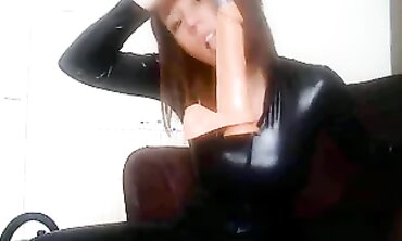 British Milf in Latex Catsuit