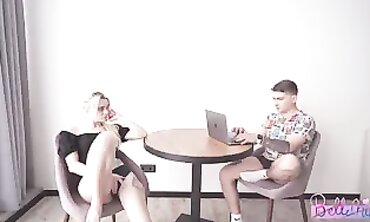 POV: Husband Creampie Sex with Girlfriend While Wife Waits