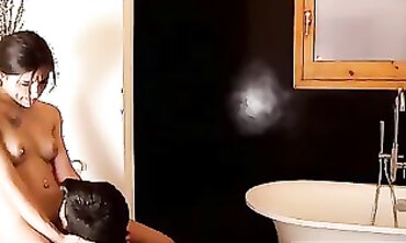 Latinas Ena Sweet & Marius Get Rough Tub Sex