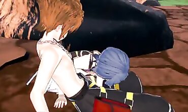 Sora Gets Wood BJ'd by Aqua in Kingdom