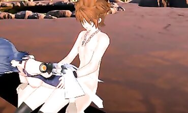 Sora Gets Wood BJ'd by Aqua in Kingdom
