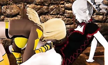 RWBY Futanari: Salem and Yang in 3D Hardcore Action