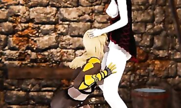 RWBY Futanari: Salem and Yang in 3D Hardcore Action