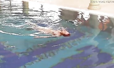 Lina Mercury in Red Lingerie Underwater