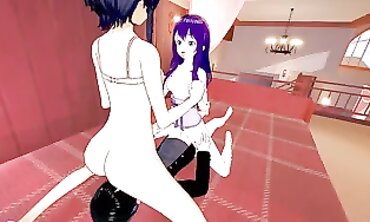 Kirito and Elsa's Hardcore Threesome Adventure with Karen