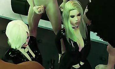 Matrix Group Drill: Breezies 4 Vinyl Interracial Gangbang