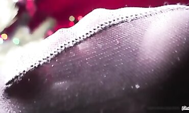 Christmas Foot Fever - Hot Brunette Teen Enjoys Kinky Stocking Sensations