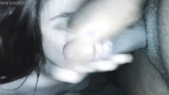 S Gets Interracial Blowjob and Creampie on Her Tits