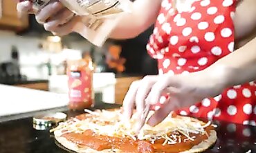 Hot MILF Bakes A Cheesy Delicious Pizza - Sensual Erotic Dance & Striptease