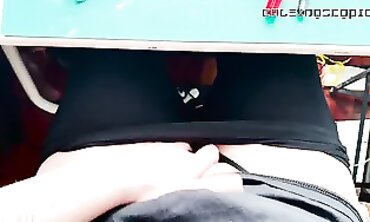 POV: Beautiful Amateur Masturbates in Public Stretch Pants