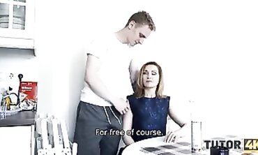TUTOR4K: Blonde MILF Teacher Gets Roughed Up in Sundress