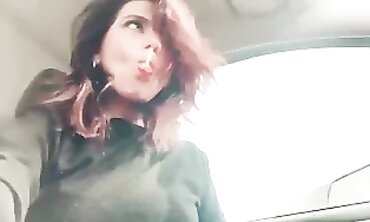 Italian Babe Masturbates Alone in Parking Lot
