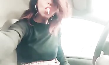 Italian Babe Masturbates Alone in Parking Lot