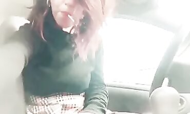 Italian Babe Masturbates Alone in Parking Lot
