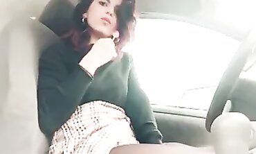 Italian Babe Masturbates Alone in Parking Lot