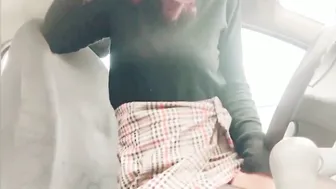 Italian Babe Masturbates Alone in Parking Lot
