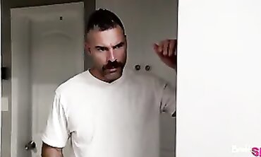 Step Sister In-Law Surprised By Dad And His Friend