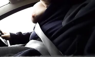 Redhead BBW Masturbates Outdoors Near Her Vehicle in Groningen
