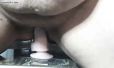 Plus-Size Toy Rides Dildo Until She Spunks