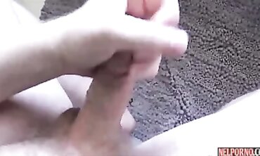 POV Close Up of Asian Amateur Milky Peeing on Cock