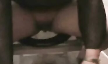 British MILF Jack & Cage Pee In Perspex Urinate Cage