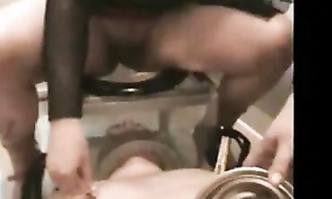 British MILF Jack & Cage Pee In Perspex Urinate Cage