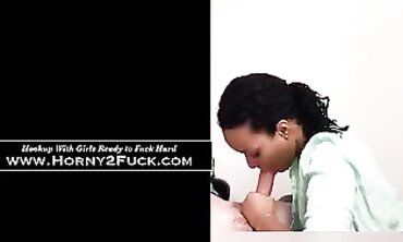 Ebony Teen Milky Swallows Cum After Deep Throat