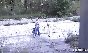 BBW Amateur Masturbates Outside In Public